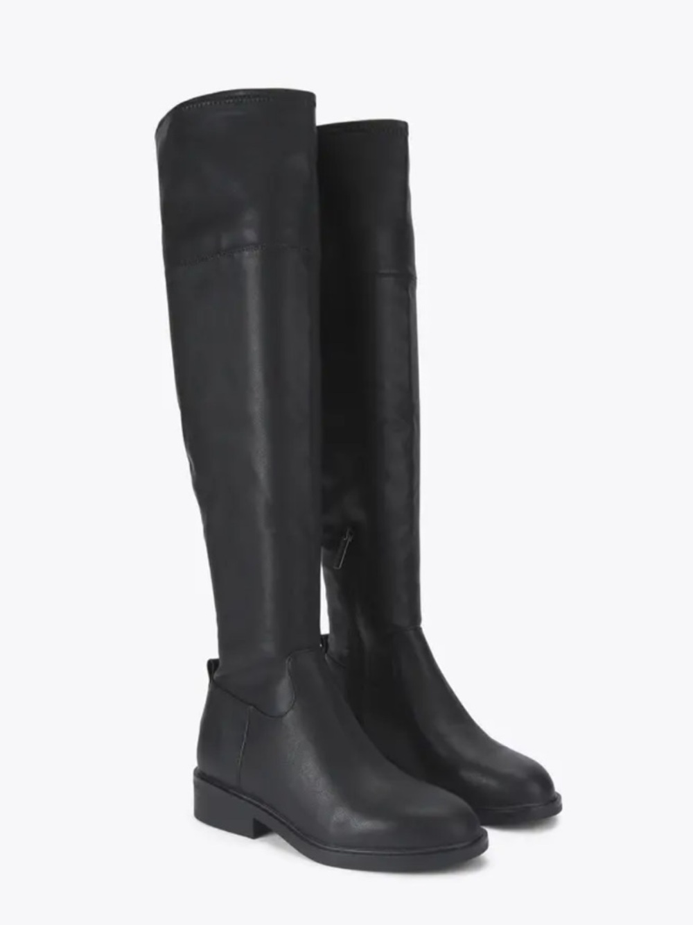 Classic Black Over-the-Knee Leather Boots